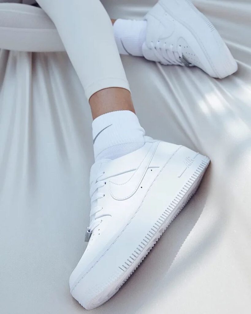 nike white air force 1 sage trainers