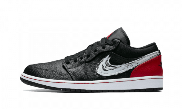 Air Jordan 1 Low Brushstroke Swoosh Black